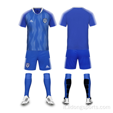 Ultimo set di uniforme da calcio a strisce personalizzata economica